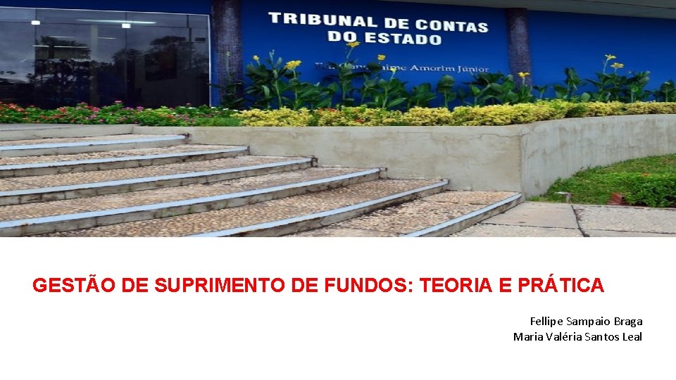 GESTÃO DE SUPRIMENTO DE FUNDOS: TEORIA E PRÁTICA Fellipe Sampaio Braga Maria Valéria Santos