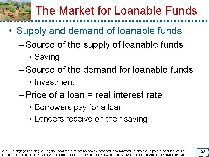 The Market for Loanable Funds • Supply and demand of loanable funds – Source