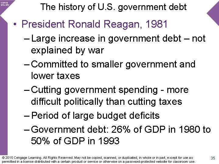 The history of U. S. government debt • President Ronald Reagan, 1981 – Large