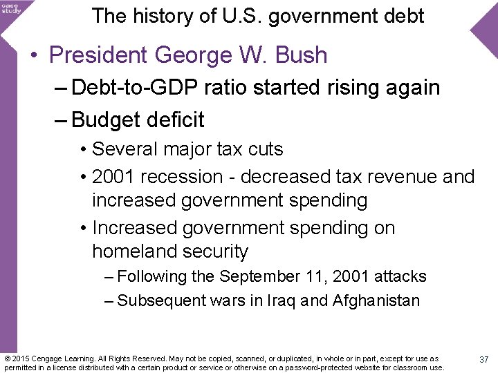 The history of U. S. government debt • President George W. Bush – Debt-to-GDP