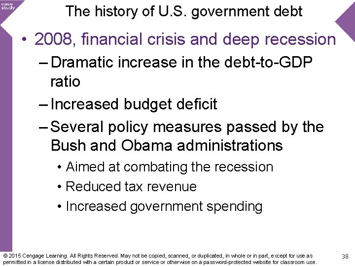 The history of U. S. government debt • 2008, financial crisis and deep recession