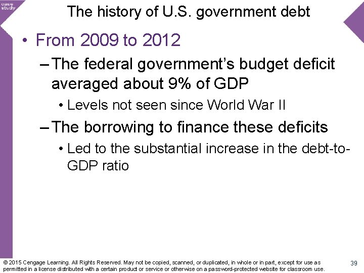 The history of U. S. government debt • From 2009 to 2012 – The