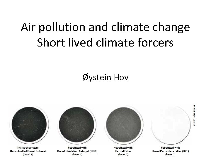 Air pollution and climate change Short lived climate forcers Øystein Hov 