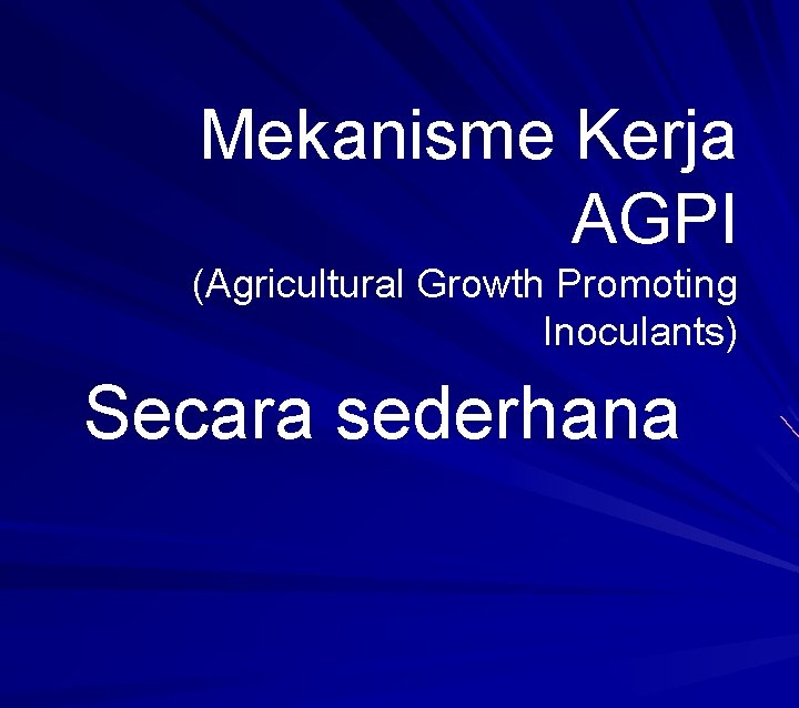 Mekanisme Kerja AGPI (Agricultural Growth Promoting Inoculants) Secara sederhana 