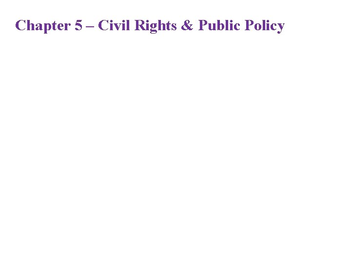 Chapter 5 – Civil Rights & Public Policy 