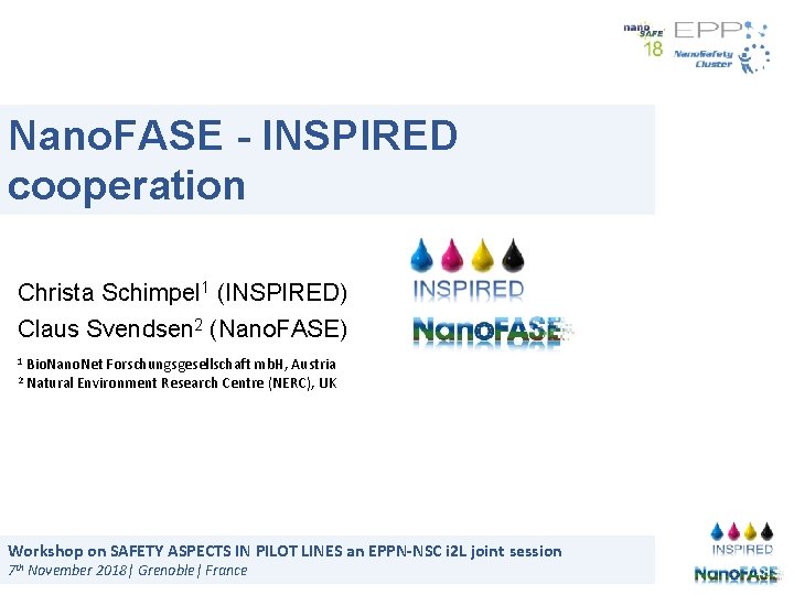 Nano. FASE - INSPIRED cooperation Christa Schimpel 1 (INSPIRED) Claus Svendsen 2 (Nano. FASE)