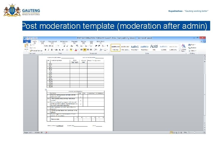  Post moderation template (moderation after admin) 