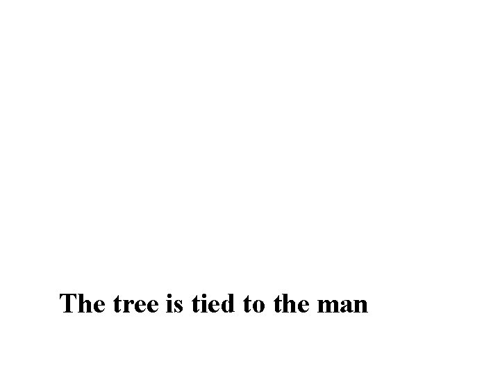 The tree is tied to the man 