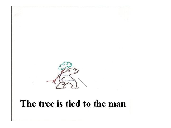 The tree is tied to the man 