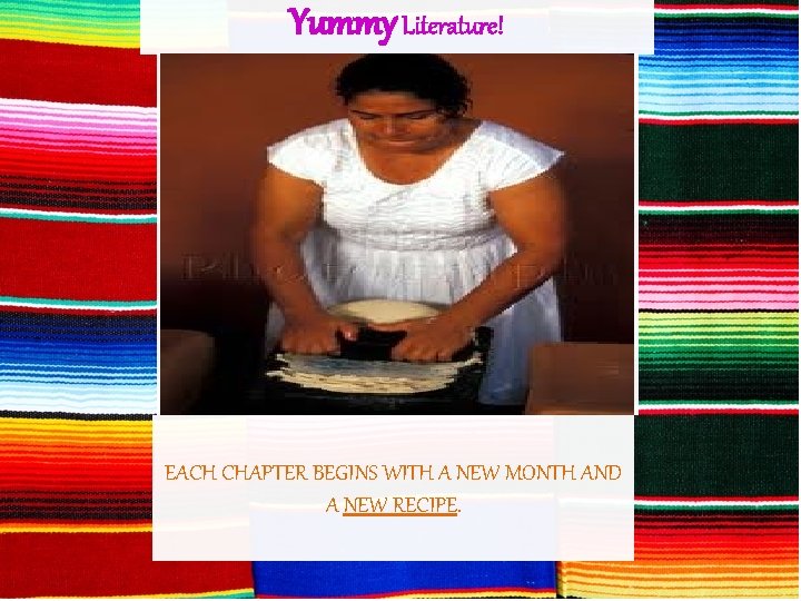 Yummy Literature! EACH CHAPTER BEGINS WITH A NEW MONTH AND A NEW RECIPE. Yummy Literature! EACH CHAPTER BEGINS WITH A NEW MONTH AND A NEW RECIPE.