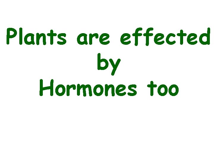 Plants are effected by Hormones too 