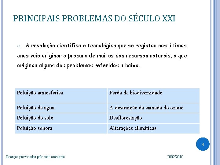 PRINCIPAIS PROBLEMAS DO SÉCULO XXI o A revolução cientifica e tecnológica que se registou