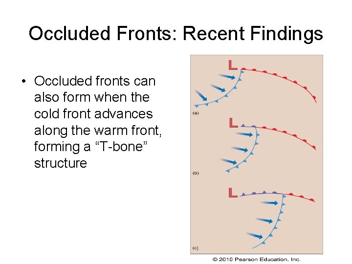 Occluded Fronts: Recent Findings • Occluded fronts can also form when the cold front