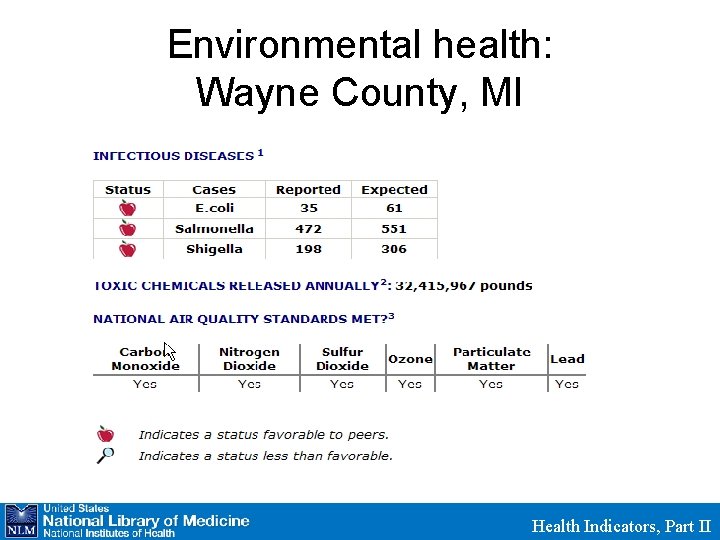 Environmental health: Wayne County, MI Health Indicators, Part II 