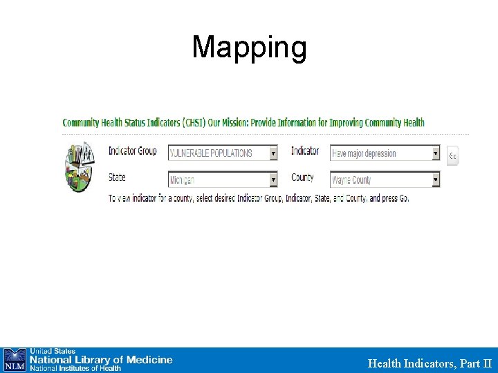 Mapping Health Indicators, Part II 