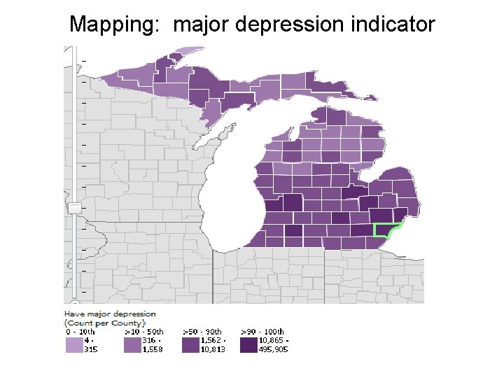 Mapping: major depression indicator 