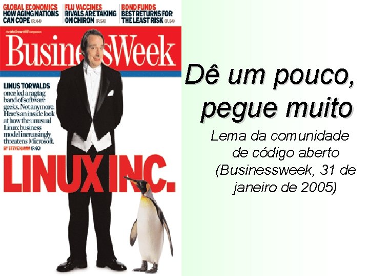 Dê um pouco, pegue muito Lema da comunidade de código aberto (Businessweek, 31 de