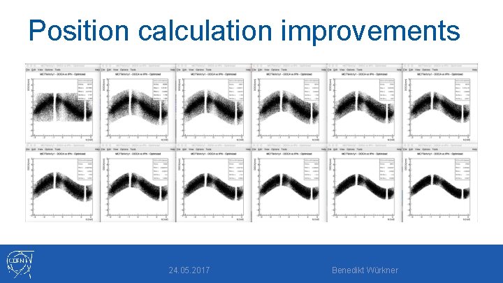 Position calculation improvements 24. 05. 2017 Benedikt Würkner 