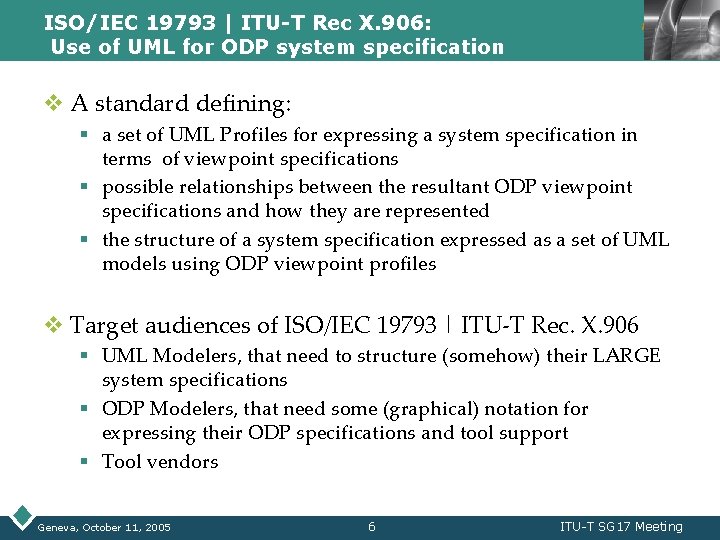 ISO/IEC 19793 | ITU-T Rec X. 906: Use of UML for ODP system specification