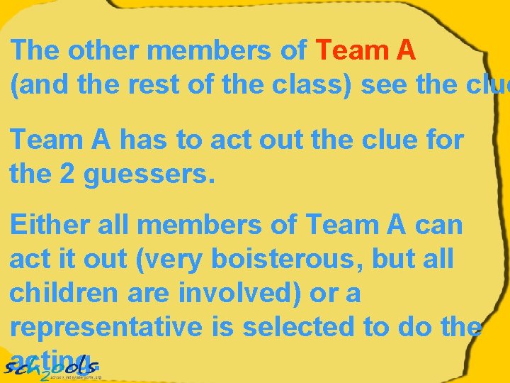 The other members of Team A (and the rest of the class) see the