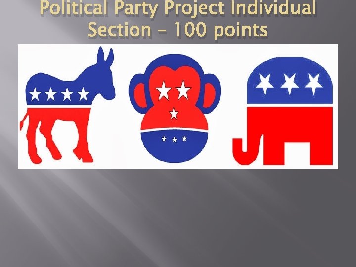 Political Party Project Individual Section – 100 points 