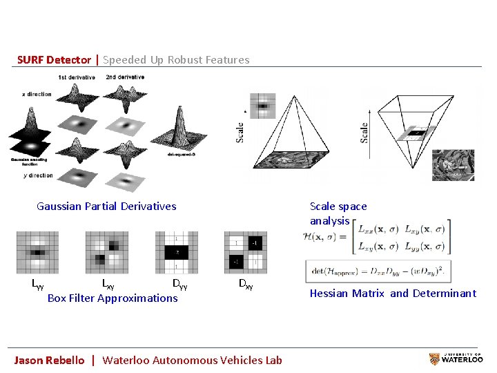 SURF Detector | Speeded Up Robust Features Gaussian Partial Derivatives Lyy Lxy Dyy Box