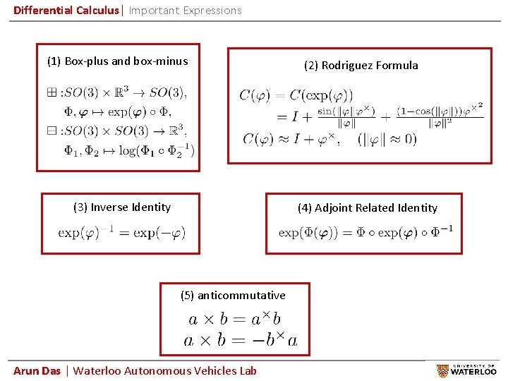Differential Calculus| Important Expressions (1) Box-plus and box-minus (3) Inverse Identity (2) Rodriguez Formula
