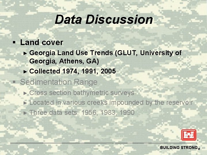 Data Discussion § Land cover ► Georgia Land Use Trends (GLUT, University of Georgia,