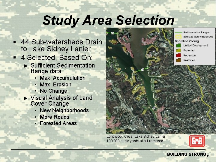 Study Area Selection § 44 Sub-watersheds Drain to Lake Sidney Lanier § 4 Selected,