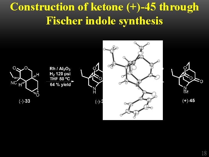 Construction of ketone (+)-45 through Fischer indole synthesis 18 