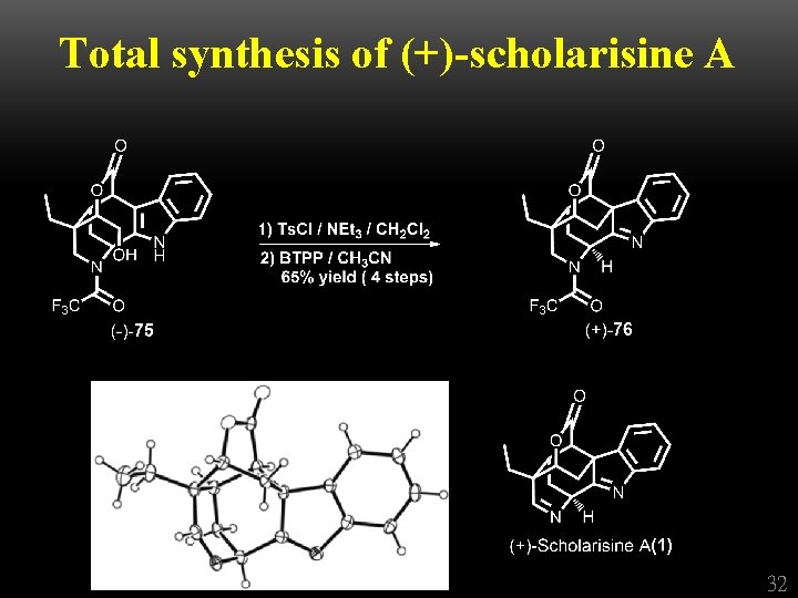 Total synthesis of (+)-scholarisine A 32 