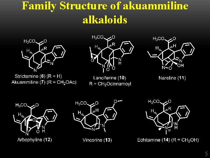 Family Structure of akuammiline alkaloids 5 