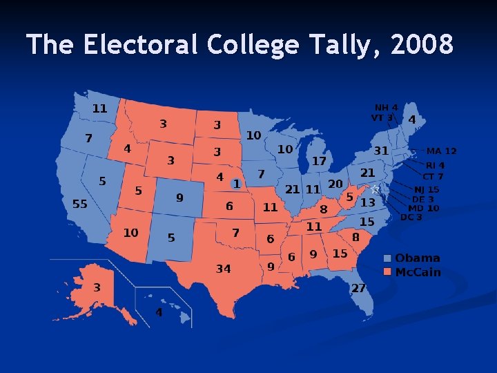 The Electoral College Tally, 2008 