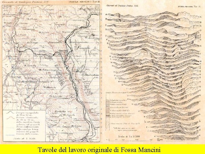 Tavole del lavoro originale di Fossa Mancini 