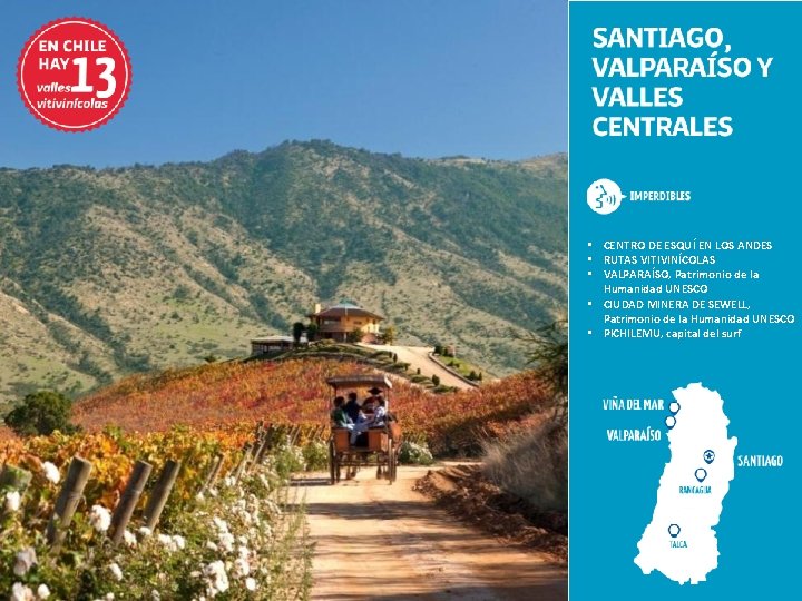 Clic para editar título • CENTRO DE ESQUÍ EN LOS ANDES • RUTAS VITIVINÍCOLAS
