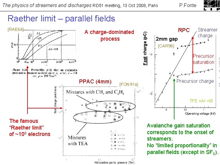 The physics of streamers and discharges RD 51 meeting, 13 Oct 2008, Paris P.