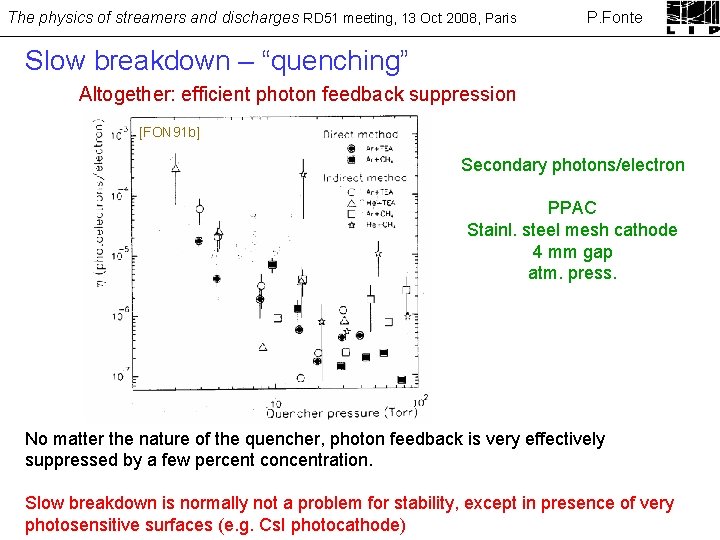 The physics of streamers and discharges RD 51 meeting, 13 Oct 2008, Paris P.