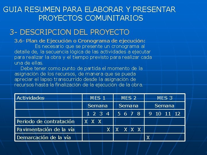 GUIA RESUMEN PARA ELABORAR Y PRESENTAR PROYECTOS COMUNITARIOS 3 - DESCRIPCION DEL PROYECTO 3.