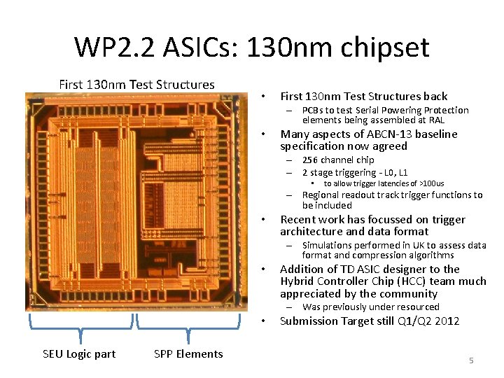 WP 2. 2 ASICs: 130 nm chipset First 130 nm Test Structures • First WP 2. 2 ASICs: 130 nm chipset First 130 nm Test Structures • First