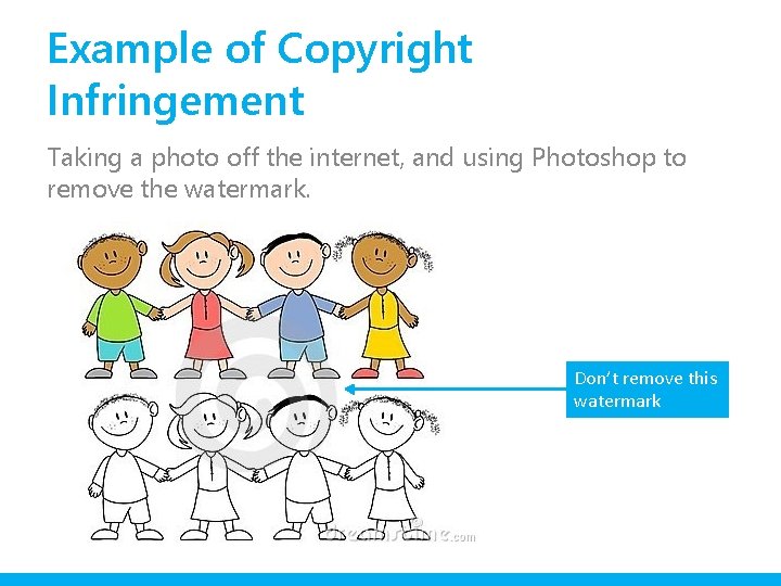 Example of Copyright Infringement Taking a photo off the internet, and using Photoshop to