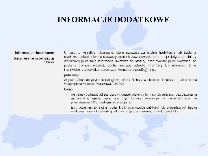 INFORMACJE DODATKOWE 