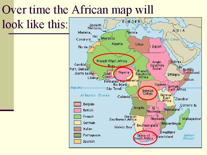 Over time the African map will look like this: 