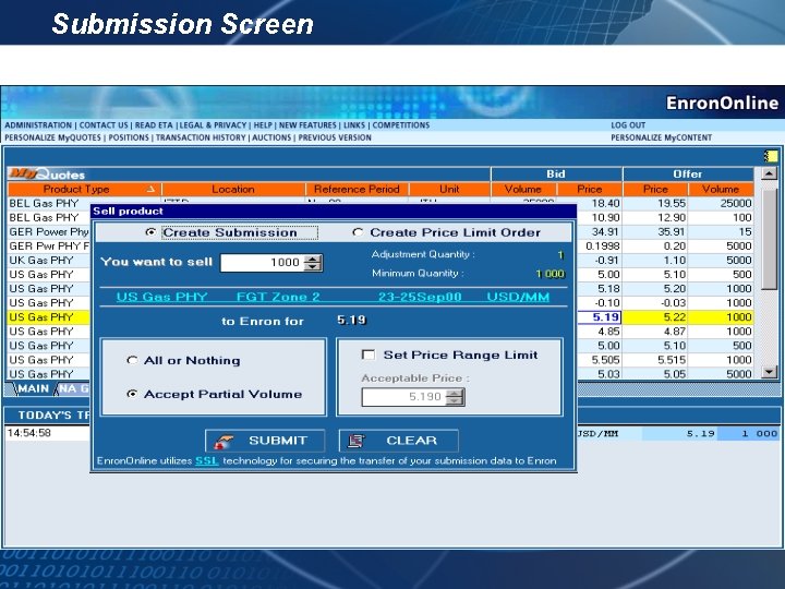 Submission Screen 