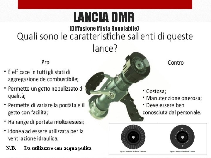 LANCIA DMR (Diffusione Mista Regolabile) N. B. Da utilizzare con acqua pulita 