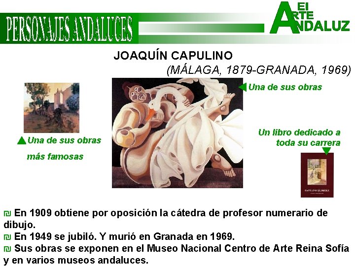 JOAQUÍN CAPULINO (MÁLAGA, 1879 -GRANADA, 1969) Una de sus obras Un libro dedicado a