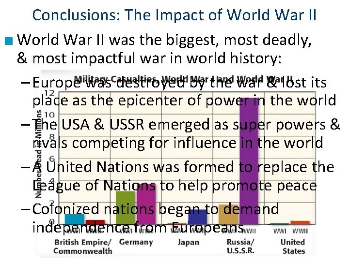 Conclusions: The Impact of World War II ■ World War II was the biggest,