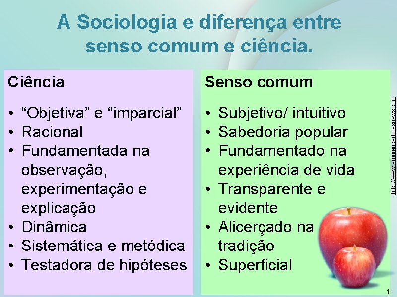 A Sociologia e diferença entre senso comum e ciência. Senso comum • “Objetiva” e A Sociologia e diferença entre senso comum e ciência. Senso comum • “Objetiva” e