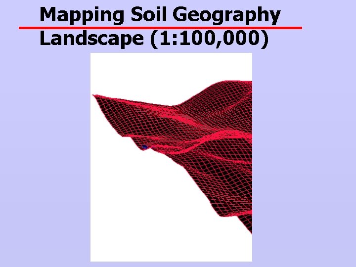 Mapping Soil Geography Landscape (1: 100, 000) 