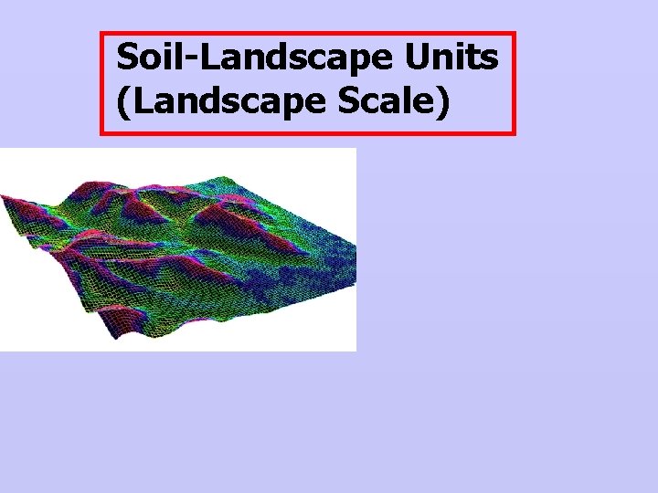 Soil-Landscape Units (Landscape Scale) 