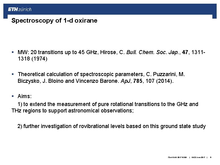 Spectroscopy of 1 -d oxirane § MW: 20 transitions up to 45 GHz, Hirose,